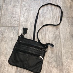 Leather crossbody black